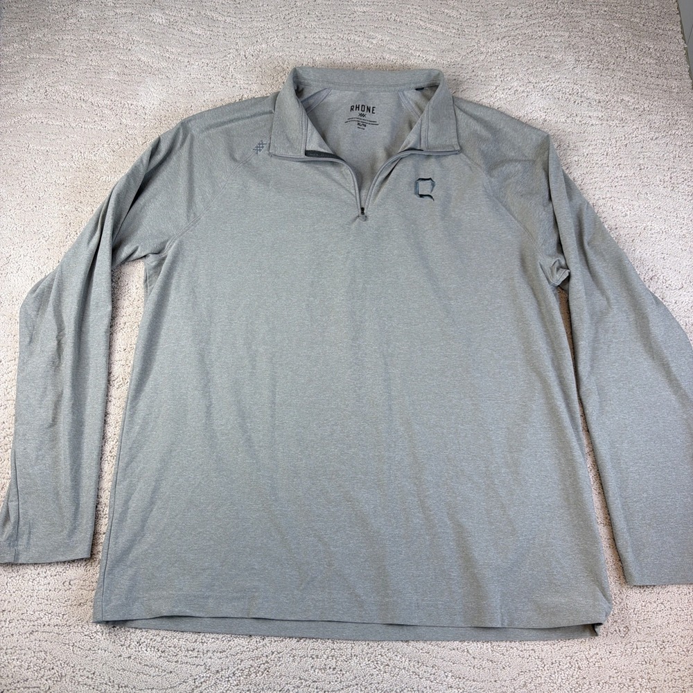 Men's Rhône XL Long Sleeve Grey 1/4 Zip Golf Pullover